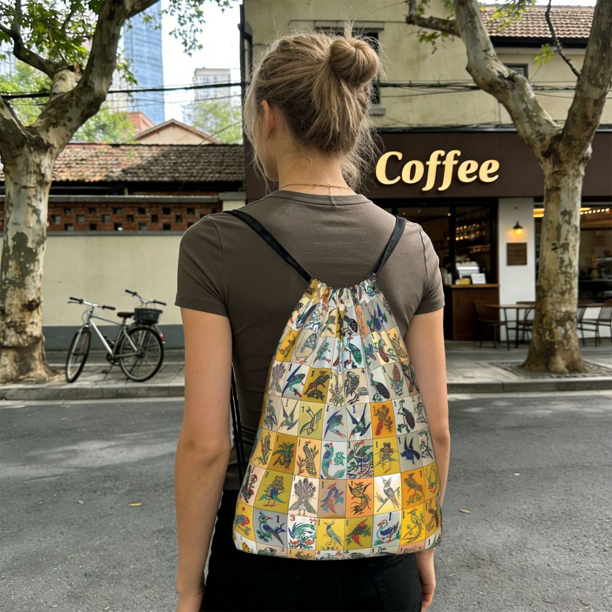 Mah Jongg Birds Mahjong Tiles  - Tile Bag Drawstring บทวิจารณ์และราคา