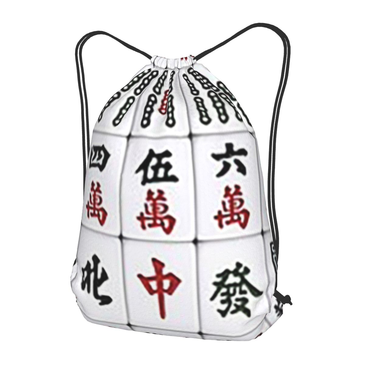 Mahjong Tile Pattern Backpacks - Tile Bag Drawstring บทวิจารณ์และราคา