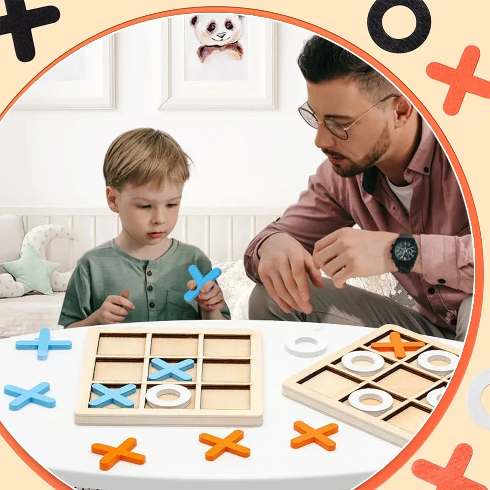 Wooden XO Tic Tac Toe Game Min - Board Game Education บทวิจารณ์และราคา