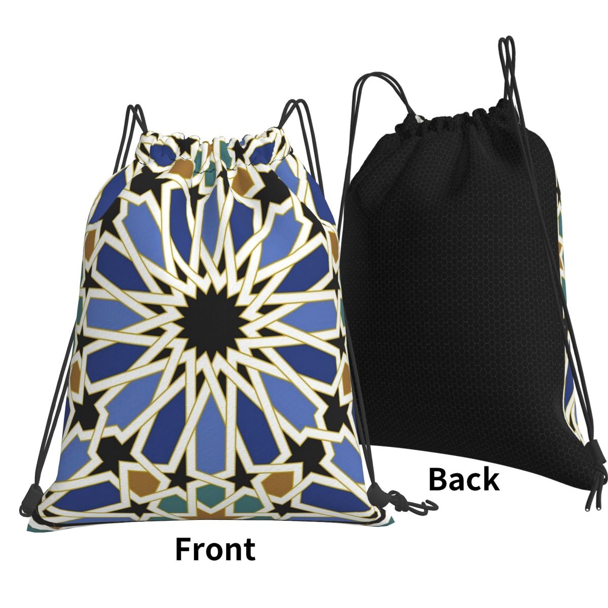 Arabic Tile I Backpacks Multi- - Tile Bag Drawstring บทวิจารณ์และราคา