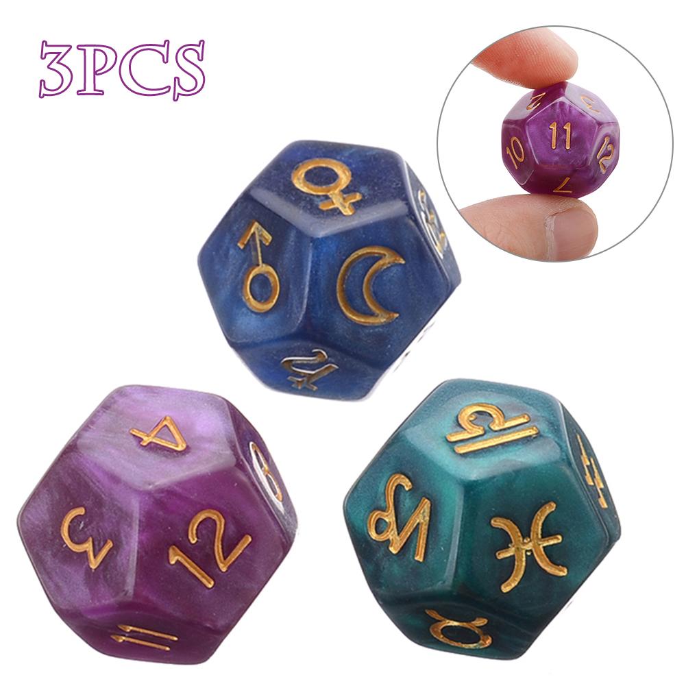 3PCS 12-Sided Dice Astrology T - Board Game Template บทวิจารณ์และราคา