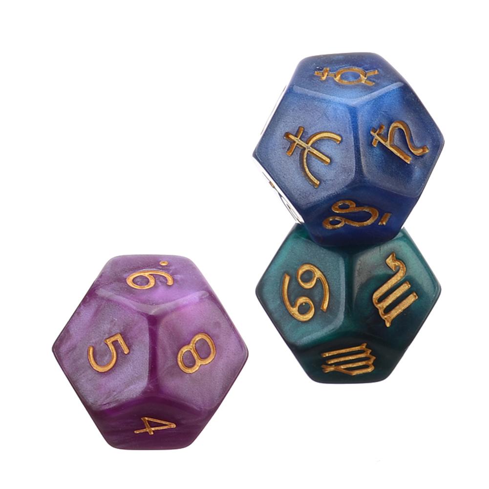 3PCS 12-Sided Dice Astrology T - Board Game Template บทวิจารณ์และราคา