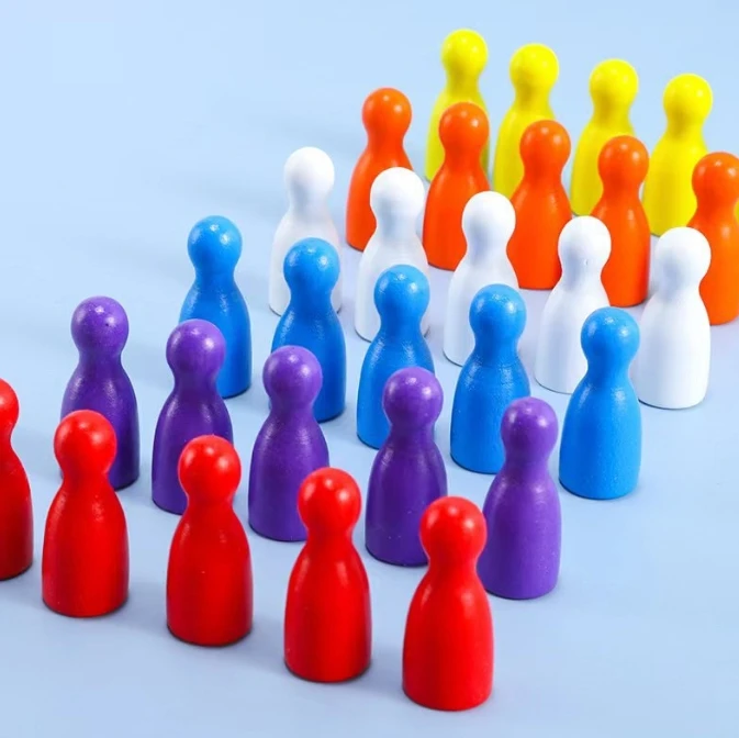 100 Pcs Colorful Wooden Chess  - Chess Set Wooden บทวิจารณ์และราคา
