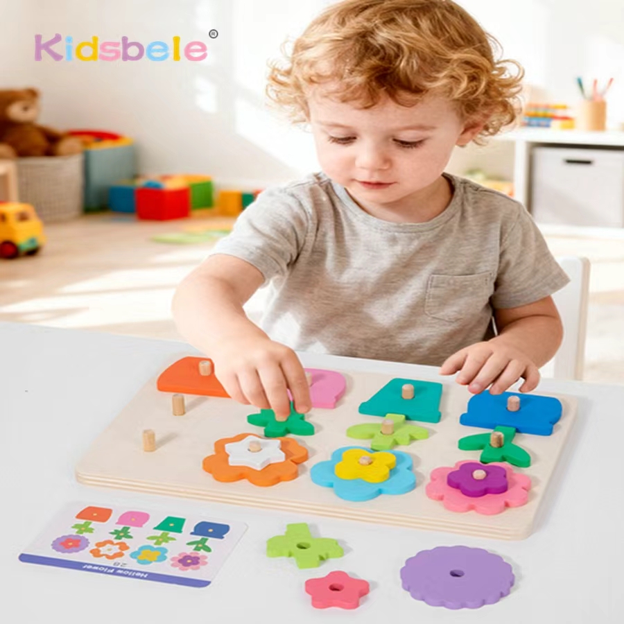 Montessori DIY Wooden Flower P - Board Game Education บทวิจารณ์และราคา