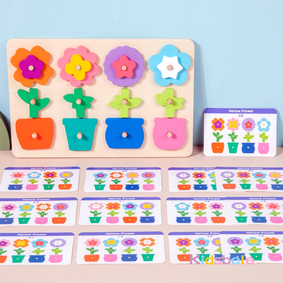 Montessori DIY Wooden Flower P - Board Game Education บทวิจารณ์และราคา