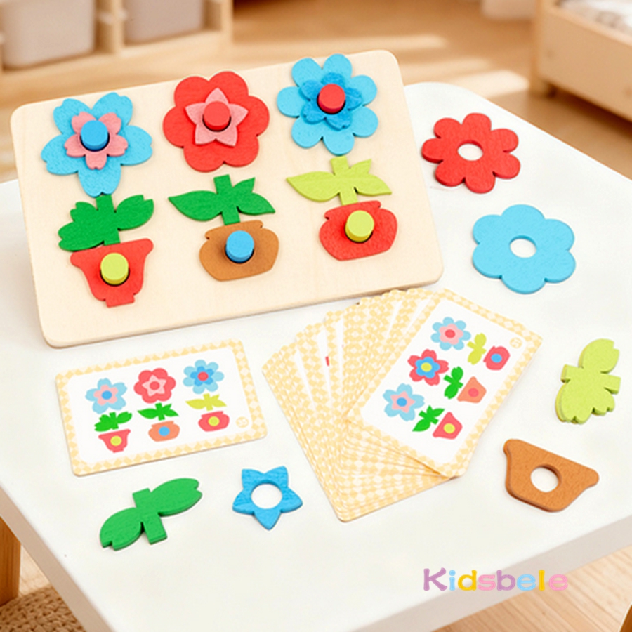 Montessori DIY Wooden Flower P - Board Game Education บทวิจารณ์และราคา