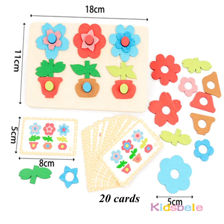 Montessori DIY Wooden Flower P - Board Game Education บทวิจารณ์และราคา