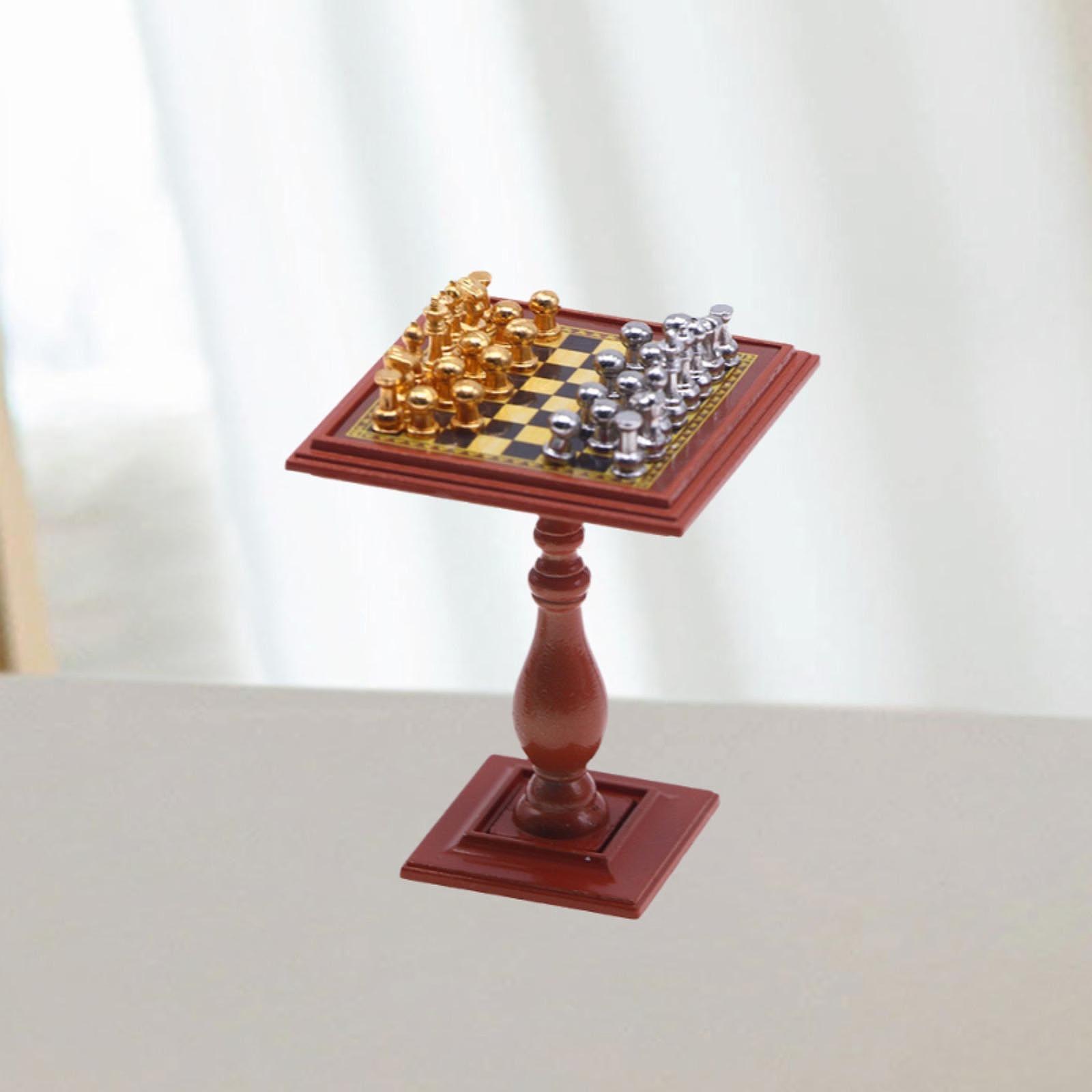 Dollhouse Miniature Internatio - Chess Set Wooden บทวิจารณ์และราคา