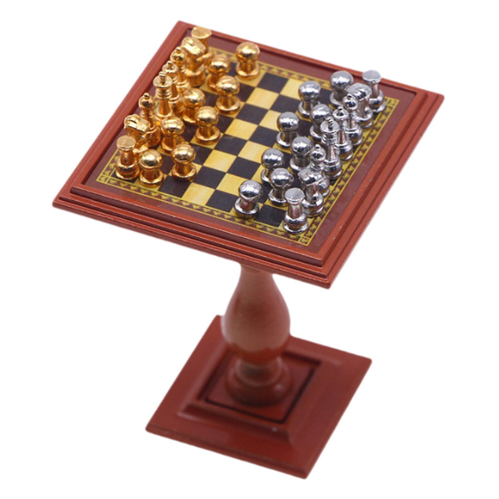 Dollhouse Miniature Internatio - Chess Set Wooden บทวิจารณ์และราคา