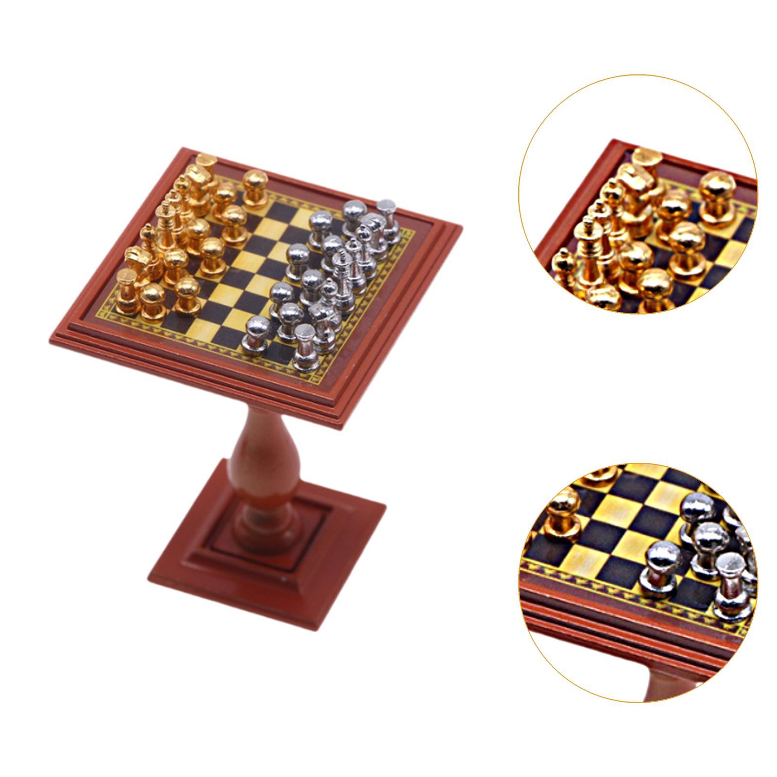 Dollhouse Miniature Internatio - Chess Set Wooden บทวิจารณ์และราคา