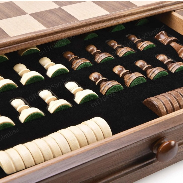 Walnut solid wood chess checke - Chess Set Wooden บทวิจารณ์และราคา