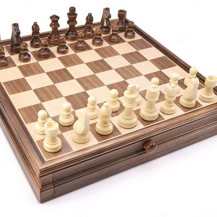 Walnut solid wood chess checke - Chess Set Wooden บทวิจารณ์และราคา