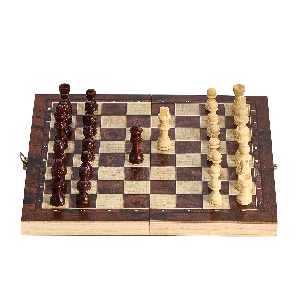 Wooden 3-in-1 Checkers Backgam - Chess Set Wooden บทวิจารณ์และราคา