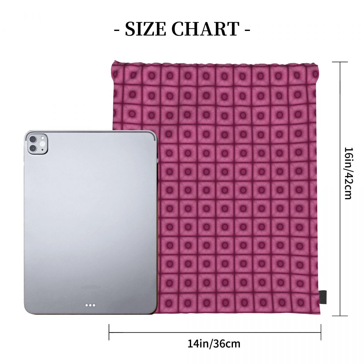 Poof Tile In Cherry Color Back - Tile Bag Drawstring บทวิจารณ์และราคา