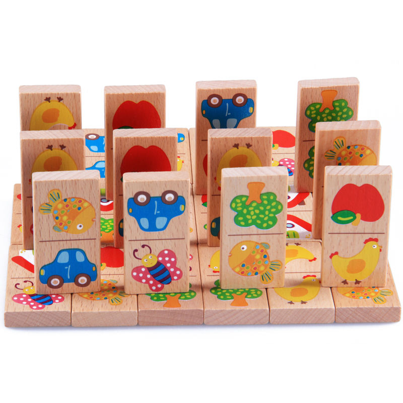 28pcs Baby Wooden Domino Block - Board Game Monopoli บทวิจารณ์และราคา