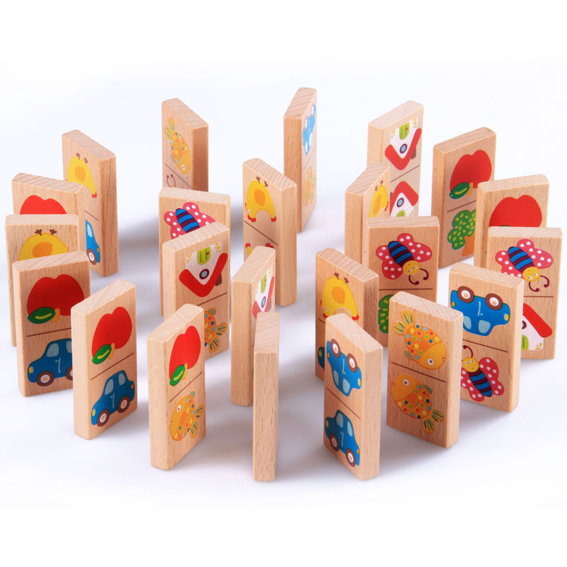 28pcs Baby Wooden Domino Block - Board Game Monopoli บทวิจารณ์และราคา