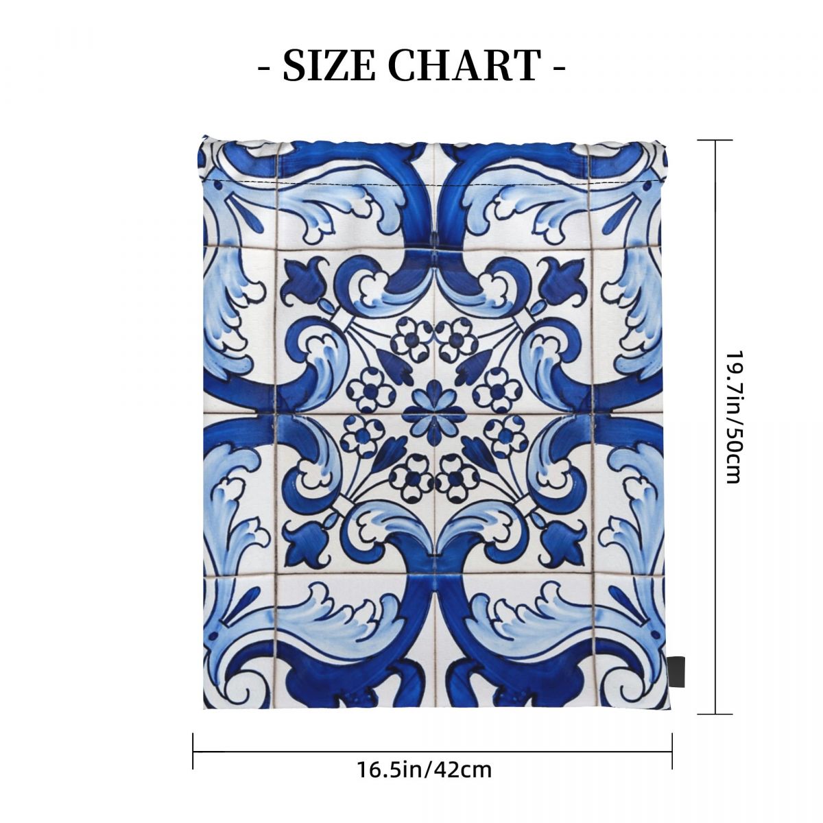 Antique Classic Lisbon Blue Az - Tile Bag Drawstring บทวิจารณ์และราคา