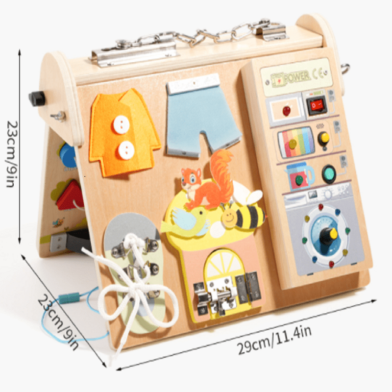 Wooden 4-in-1 Busy Board with  - Board Game Education บทวิจารณ์และราคา