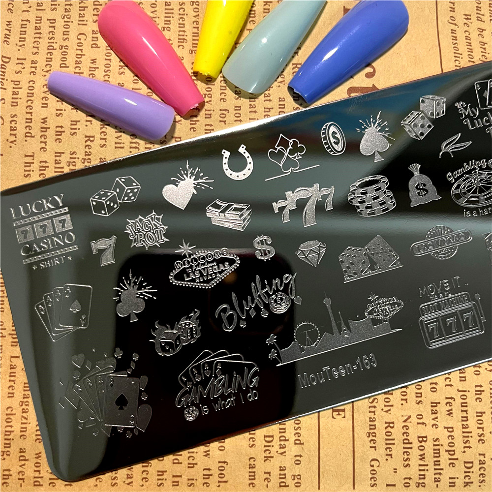 Playing Card Pattern Nail Stam - Board Game Template บทวิจารณ์และราคา