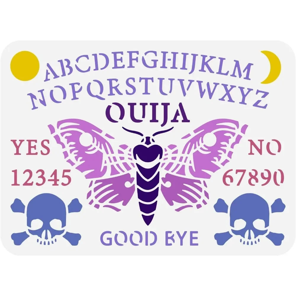 Ouija Board Stencil 8.3x11.7in - Board Game Template บทวิจารณ์และราคา