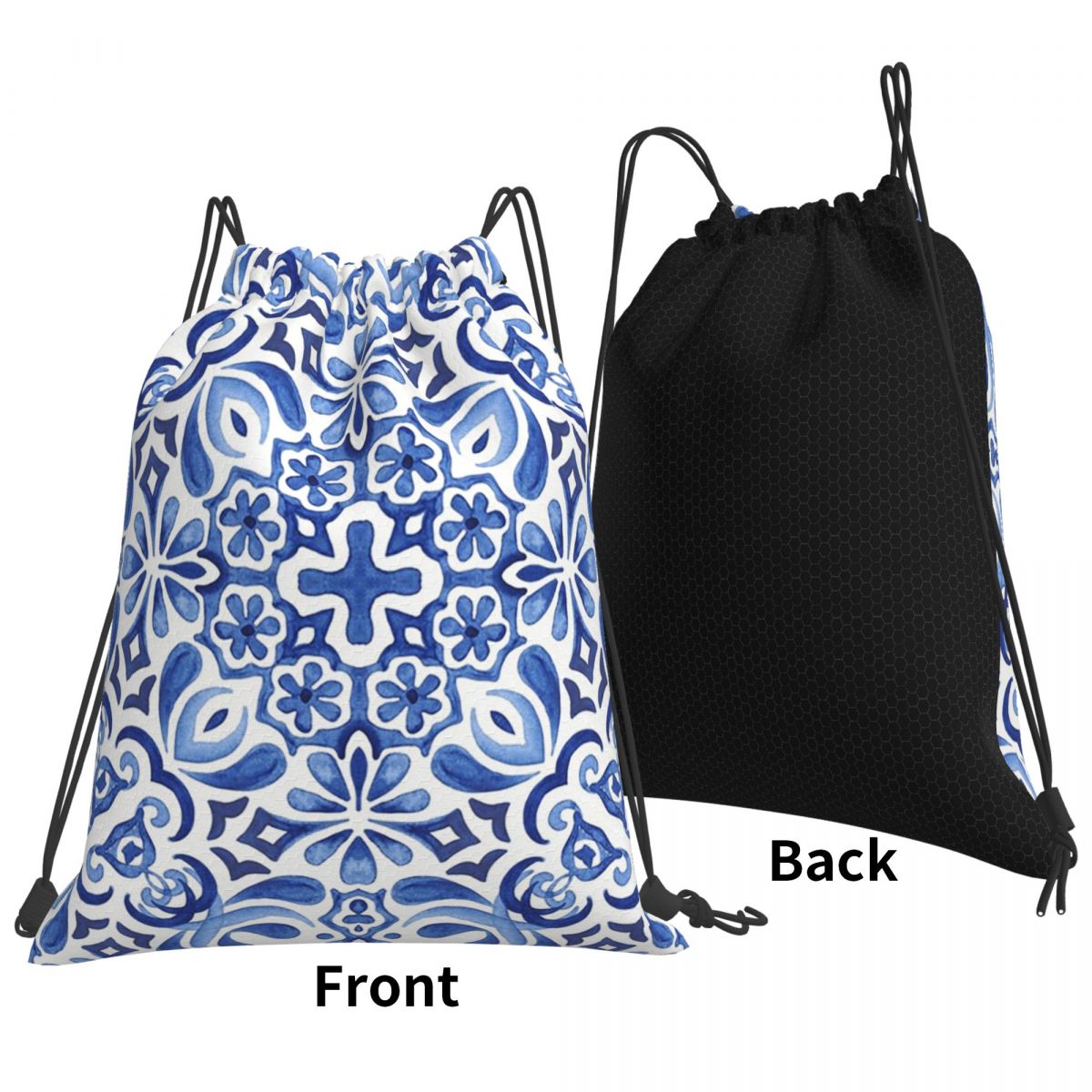 Mediterranean Mosaic Tiles Azu - Tile Bag Drawstring บทวิจารณ์และราคา