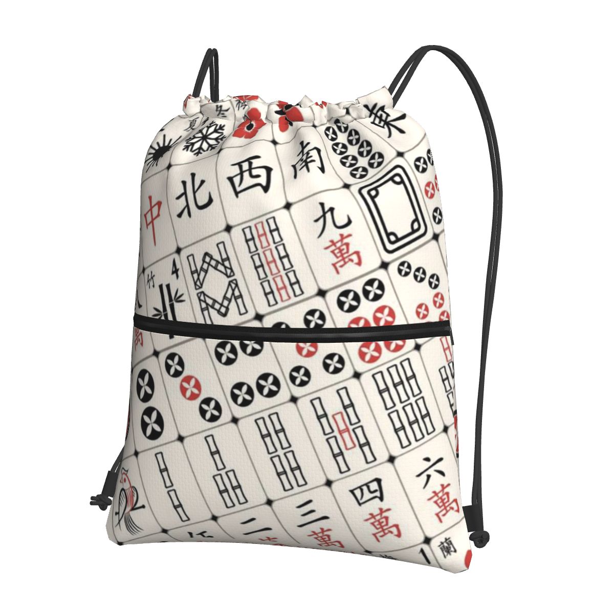 Mahjong Tile Pattern Backpacks - Tile Bag Drawstring บทวิจารณ์และราคา