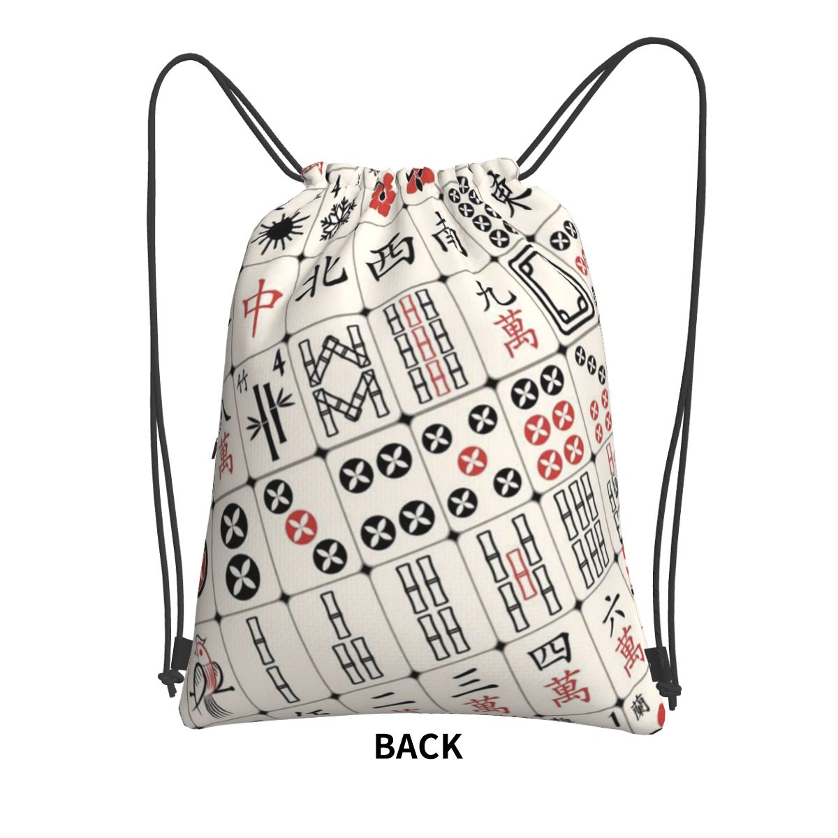 Mahjong Tile Pattern Backpacks - Tile Bag Drawstring บทวิจารณ์และราคา