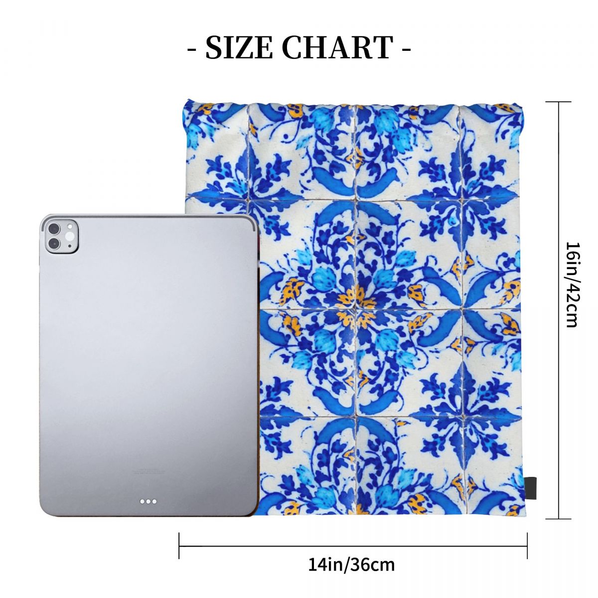 Portuguese Tile Decor Azulejo  - Tile Bag Drawstring บทวิจารณ์และราคา